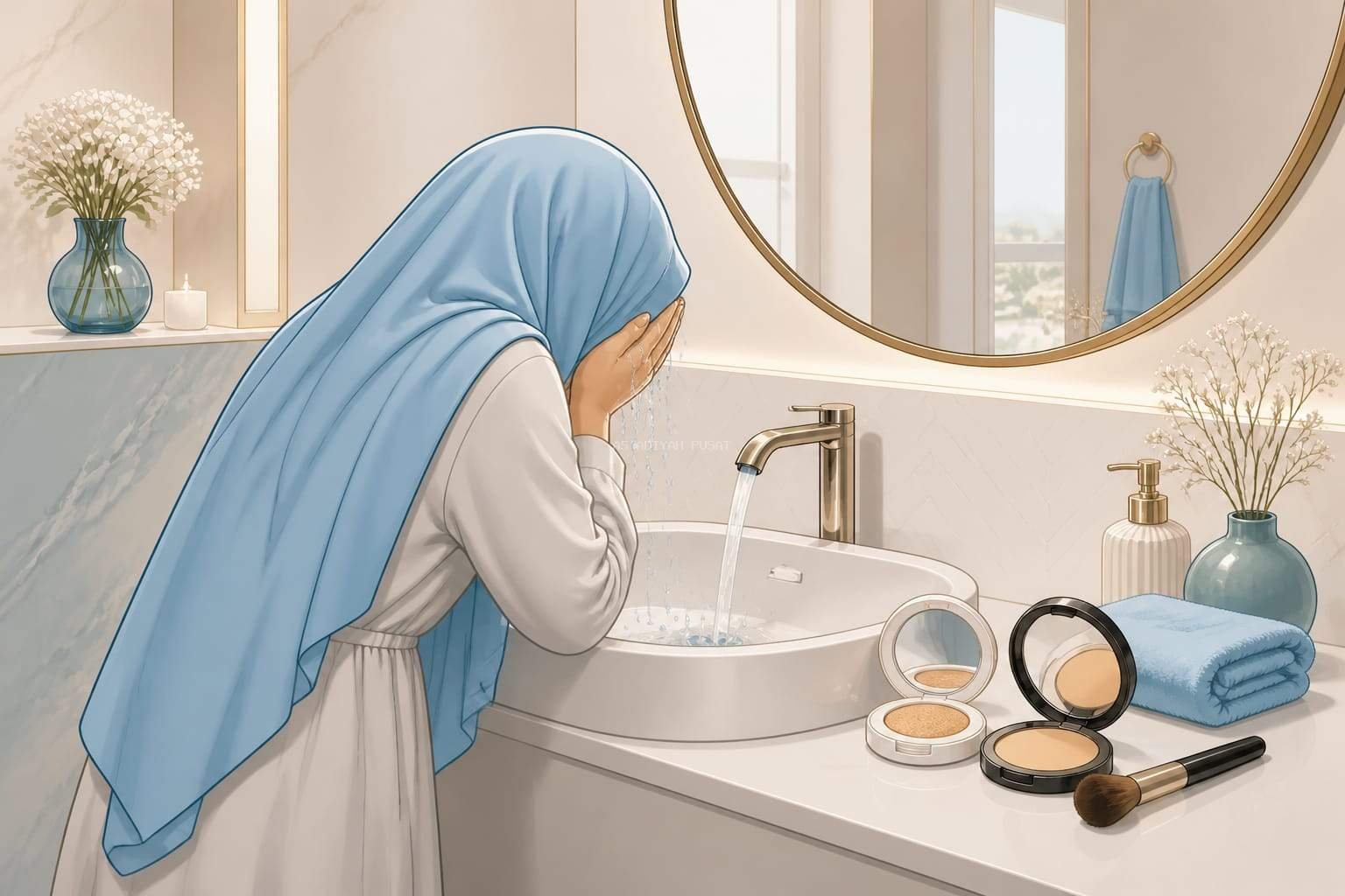 Make-up Sulit Luntur Saat Kena Air, Bagaimana Status Wudhunya?