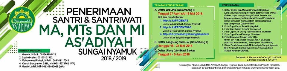 Info Pendataran Santri As'adiyah Sungai Nyamuk Tahun 2018