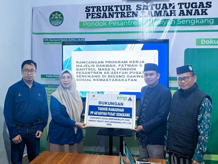 As’adiyah Terima Dukungan Dana Rp10 Juta dari Energy Equity Epic Sengkang untuk Syiar Tarhib Ramadhan