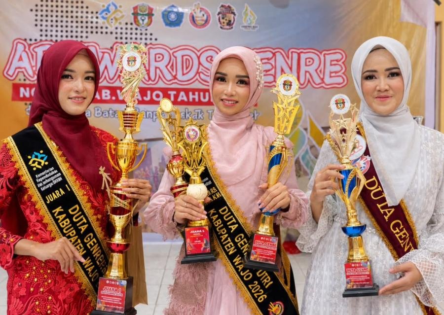 Tiga Santriwati MAS As’adiyah Putri Sengkang Raih Sejumlah Penghargaan pada Aduwards Genre Kabupaten Wajo 2026